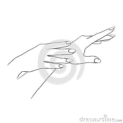 Hands care female girl coloring. vector illustration Vector Illustration