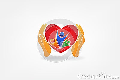 Hands care people logo vector image icon Vector Illustration
