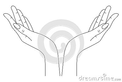 Hands. The concept of the vector of raised hands. Vector Illustration