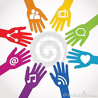 Hands connected to share Vector Illustration