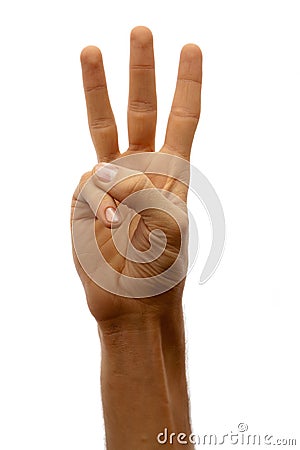 Hands counter. Three Stock Photo