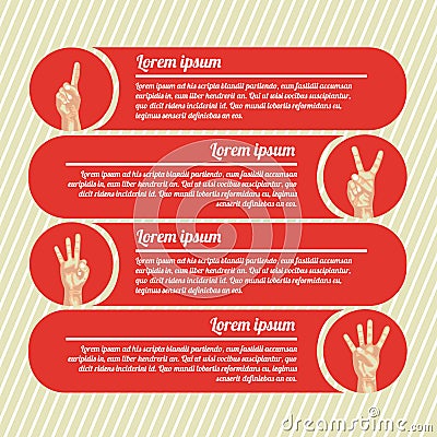 Hands counting infographics Vector Illustration