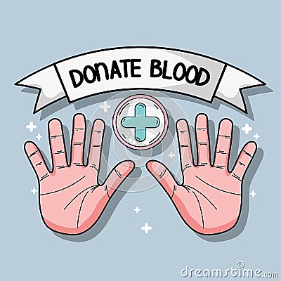 Hands with cross clinical symbol Vector Illustration