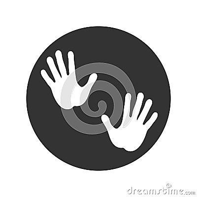 Hands in darkness graphic icon Cartoon Illustration