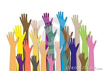 Hands different colors. cultural ethnic diversity Vector Illustration