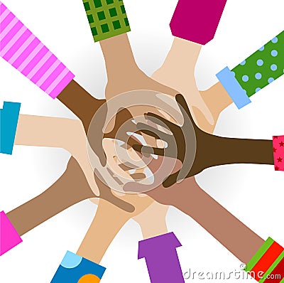Hands diverse togetherness Vector Illustration