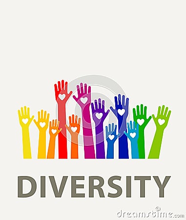 Hands diversity color Vector Illustration