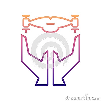 hands and drone nolan icon. Simple thin line, outline vector of Drones icons for ui and ux, website or mobile application Stock Photo