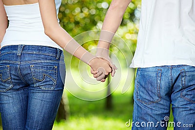 Hands of the enamoured Stock Photo