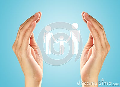 Hands with the family. Stock Photo