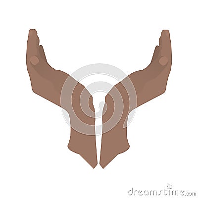 Hands folded boat. Posture of peace Stock Photo