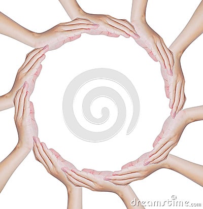 Hands forming a circle shape Stock Photo