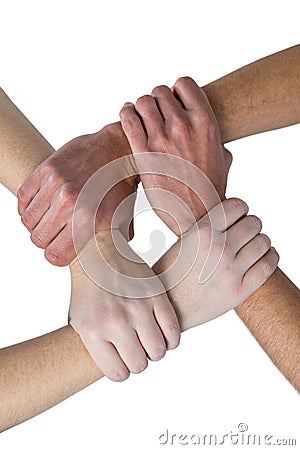 Hands forming an hand chain Stock Photo