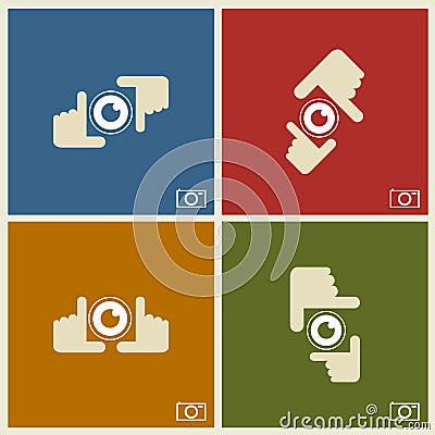 Hands framing analysis Vector Illustration