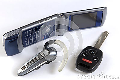 Hands free and car key Stock Photo