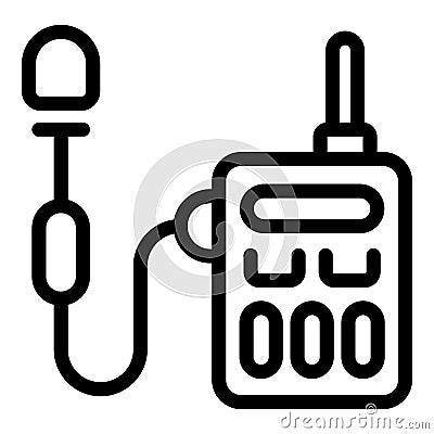 Hands free microphone icon outline vector. Speaker lavalier mic Stock Photo
