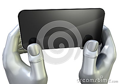 Hands Generic Smart Phone Front Stock Photo