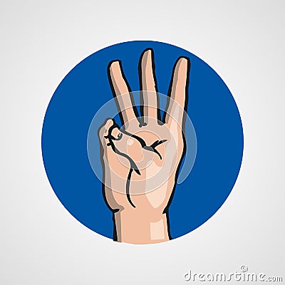 Hands gesture or finger alphabet spelling Vector Illustration