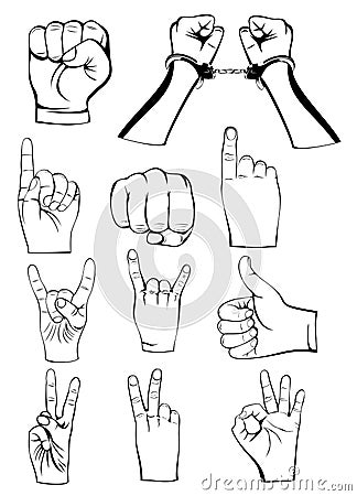 Hands gestures Vector Illustration