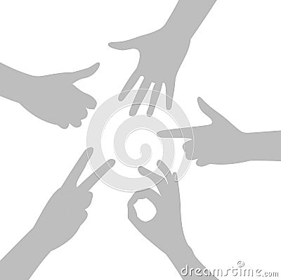 Hands gestures Vector Illustration