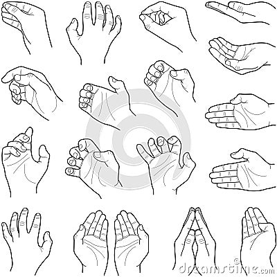 Hand vector line illustration Vector Illustration