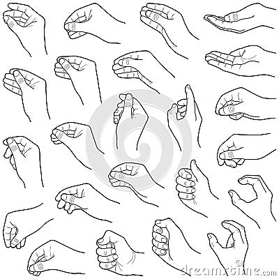 Hand vector line illustration Vector Illustration