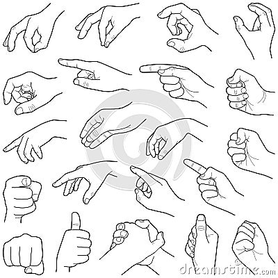 Hand vector line illustration Vector Illustration