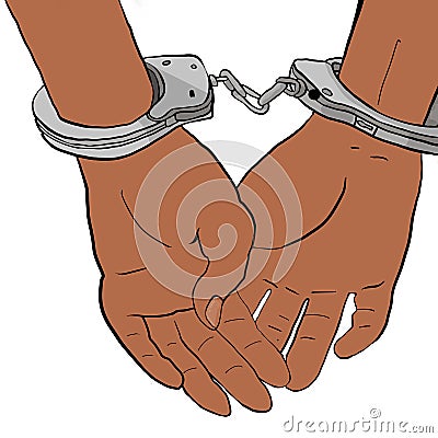 Hands in handcuffs Stock Photo