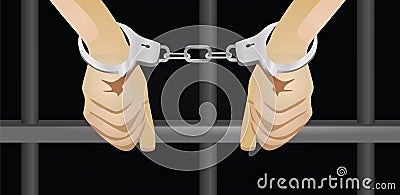 Hands with handcuffs Vector Illustration