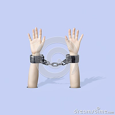 Hands with handcuffs Stock Photo