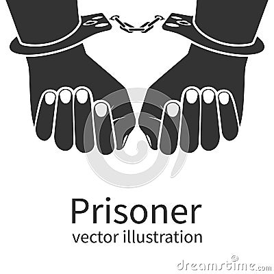 Hands in handcuffs isolated Vector Illustration