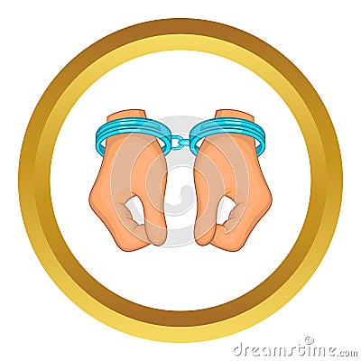 Hands in handcuffs vector icon Vector Illustration