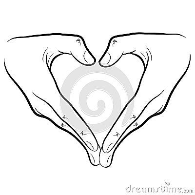 Hands Heart Vector Illustration