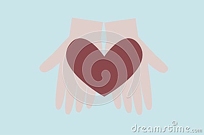 Hands with heart Vector Illustration