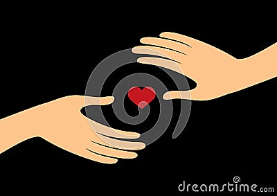 Hands with heart vector Vector Illustration