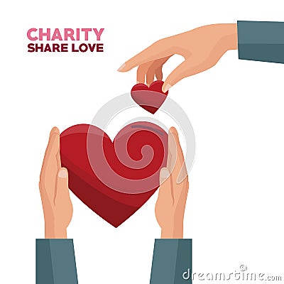 Charity share and love Vector Illustration