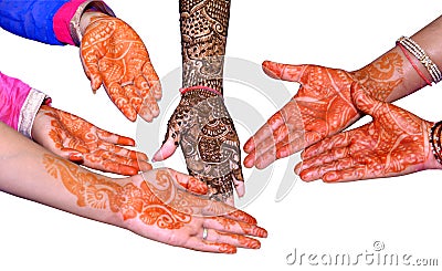 Hands With Heena Design Stock Photo