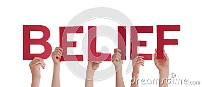 Hands Holding Belief Stock Photo