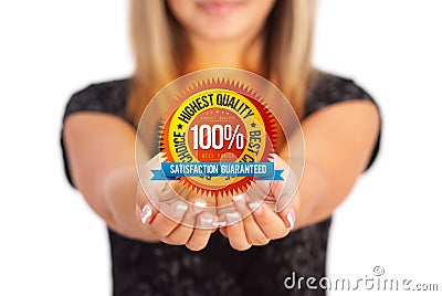Hands holding Business symbol Stock Photo