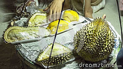 The durian on the beach Stock Photo