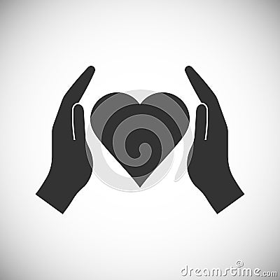 Hands holding heart Vector Illustration