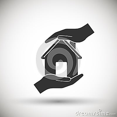 Hands holding home Vector Illustration