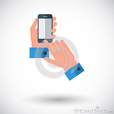 Hands holding Mobile phone Vector Illustration