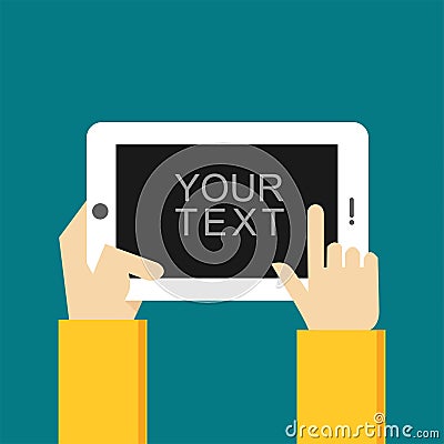Hands holding smartphone or tablet computer template concept Vector Illustration