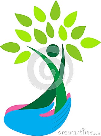 Hands holding tree Vector Illustration