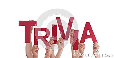 Hands Holding Trivia Stock Photo