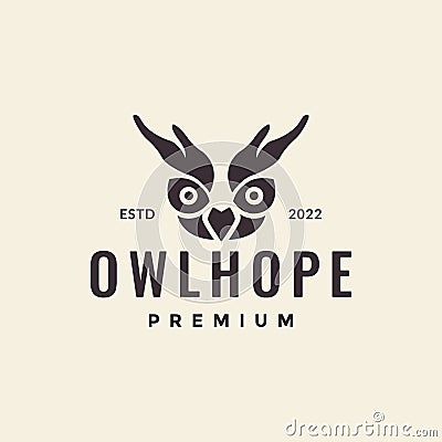 Hands hope with owl bird logo design vector graphic symbol icon illustration creative idea Vector Illustration