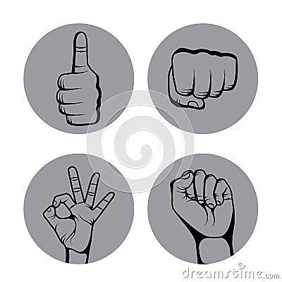 Hands human set collection symbol Vector Illustration