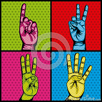 Hands human set collection symbol Vector Illustration