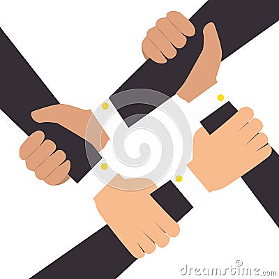 hands human teamwork isolated icon Cartoon Illustration